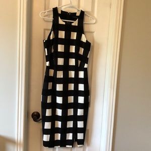 Banana Republic black and white checkered dress